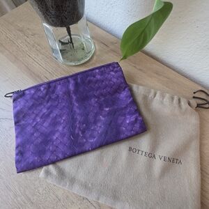 Bottega Veneta Purple Woven Pouch